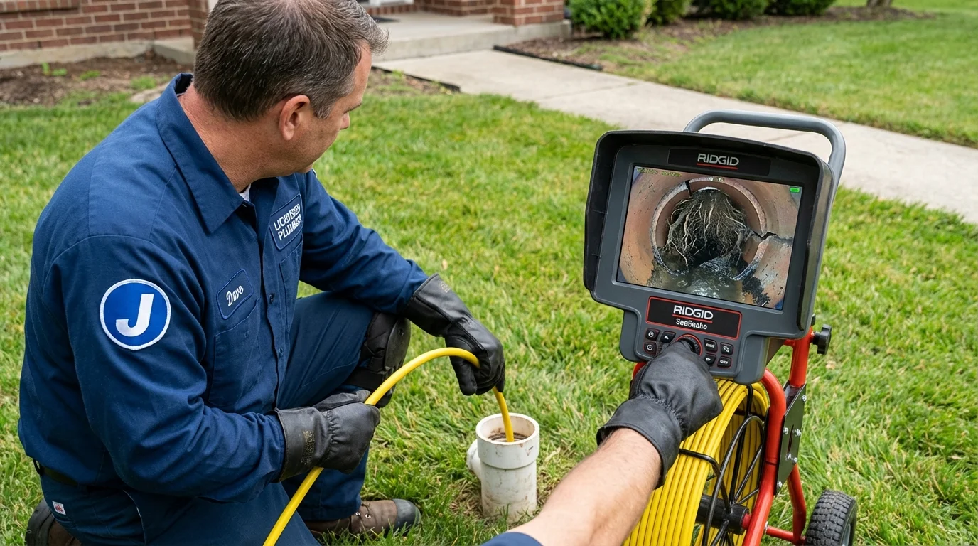 Sewer camera inspection being performed by Johns Plumbing LLC in Higginsville
